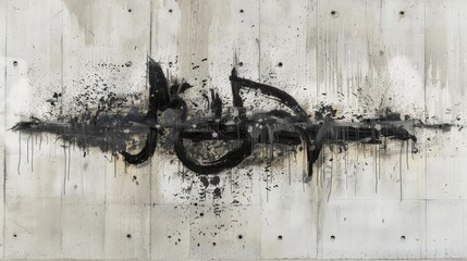 A painting of a line with the letters H and D on it. The painting is black and white