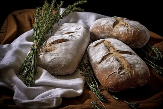 Fresh breads with herbs