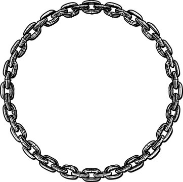 Circle chain handrawing vector graphic