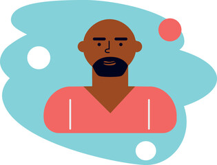 People character portrait. Flat cartoon avatar of men. Avatar abstract illustration