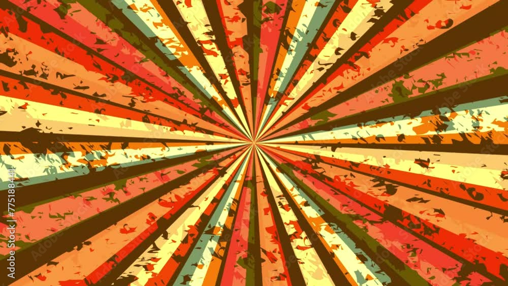 Poster stripes sunburst rotating motion stripe background animation. 4k rotation video rays