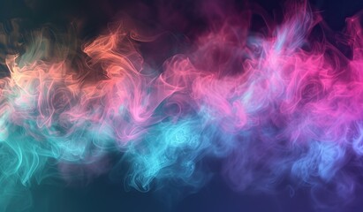 Soft waves of colored smoke on a dark background. The concept of fluidity and grace.