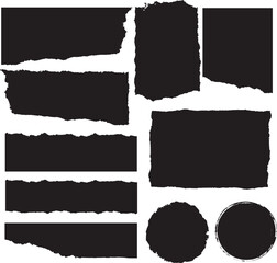 Vector set torn paper many shapes.