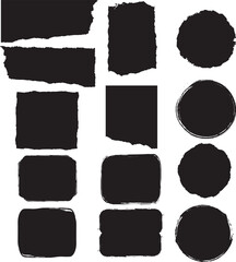 Vector torn paper brush many shapes.