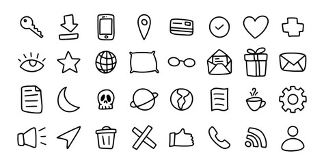 icon set simple doodle style © Diana Bedoya