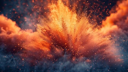 A vibrant firework explodes in the night sky, illuminating the darkness with a burst of dazzling colors and shapes. - obrazy, fototapety, plakaty