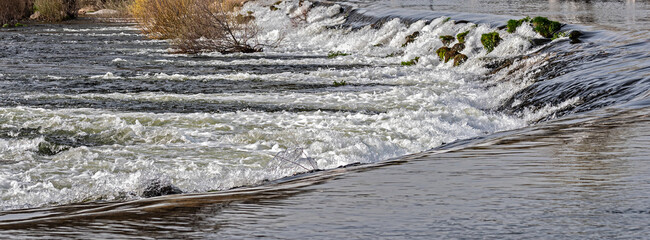 abundant flow of water in the river after the rains