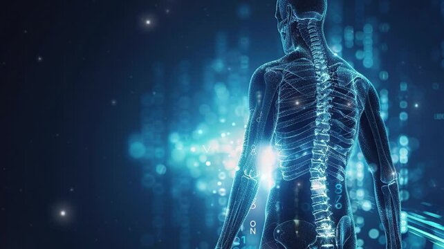 3D X-Ray of Back Bone in Medical Concept