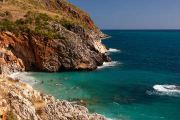 Zingaro Nature Reserve, Province of Trapani, Sicily. This is Cala Capreria, one of the incredibles beaches of the reserve.