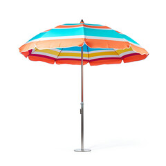 beach Umbrella on white backround сreated with Generative Ai