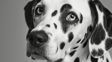 Close-up of a dalmatian dog facing the camera