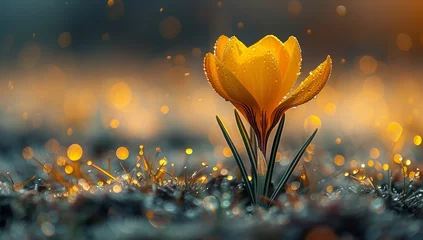 Foto op Aluminium Spring crocus flower © paul