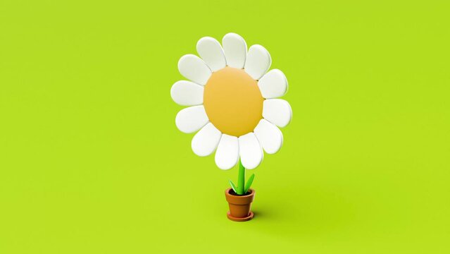 Cute cartoon flower swinging looping animation
