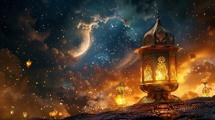 Golden lantern islamic