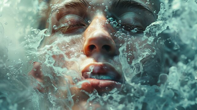 Create a visual interpretation of Acute stress disorder  capture the suffocating feeling of pressure and the fragmented sense of self that comes with it