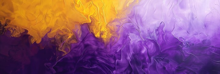 Captivating abstract image with a marbled effect blending purple and yellow, portraying creative...
