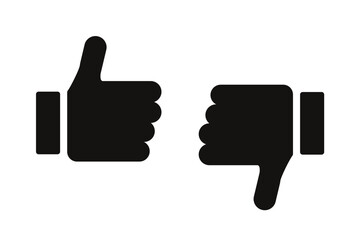 Thumb up and thumb down flat vector  icon