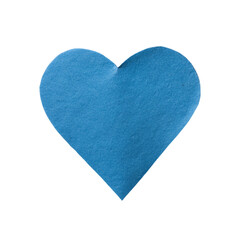 Obraz premium Blue paper on heart shaped isolated on transparent background.