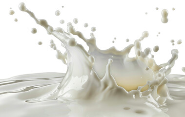 Realistic milk splash isolated on transparent background
