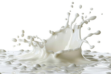 Realistic milk splash isolated on transparent background