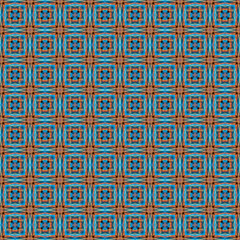 Repeating pattern of ceramic tiles with a geometric design.
