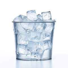 ice cube bucket white backround сreated with Generative Ai