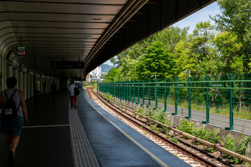 Friedensbrucke metro station in Vienna
