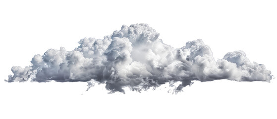 Fluffy cumulus cloud isolated on transparent background