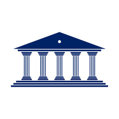 Bank, museum or library icon. Classical architecture building with columns. flat vector illustration easy to edit and customize. . Column pillar parthenon landmark. Vector illustration flat architectu