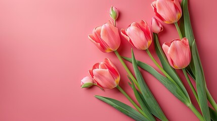 Wonderful Top view tulips and gift