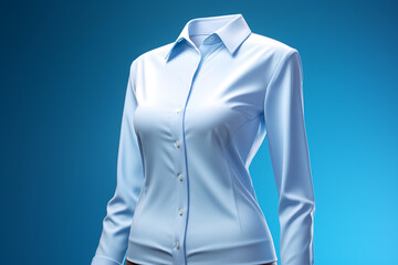 a white shirt on blue backround, sharp focus, intricate details сreated with Generative Ai