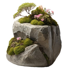 Moss on the rocky mountain colors in nature