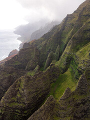 Aerial view of Na Pali Coast, Kauai Island, Hawaii
