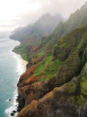 Aerial view of Na Pali Coast, Kauai Island, Hawaii - 775210437