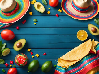 Cinco de Mayo holiday background with ample space for creative text design.