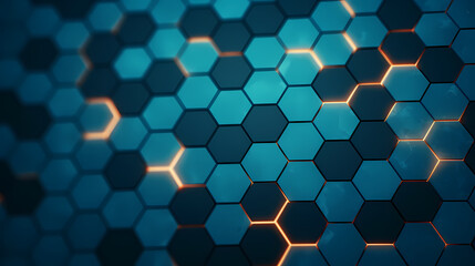 Obraz premium Blue abstract hexagon pattern, glowing medical wallpaper