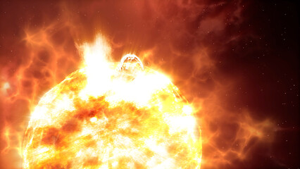 The sun surface with Plasma explosions
3d rendering cinematic view, 4k,2024
