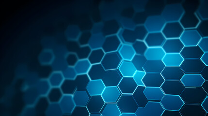 Blue abstract hexagon pattern, glowing medical wallpaper