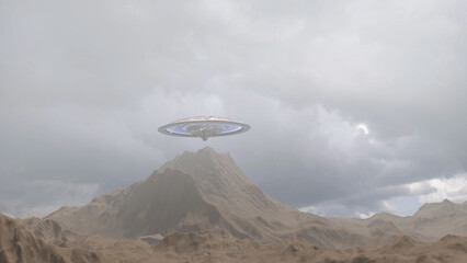 Large spacecraft ufo saucer above desert mountain
Alien sci-fi fantasy concept, 4K, 2024
