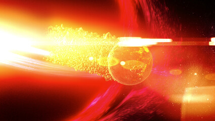 Massive Red black hole sucks Alien planet

3D rendering of large Black Hole pulling planets, sci-fi concept, 2024
