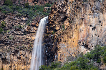 Oak Creek Canyon Spring Flooding in Northern Arizona Video, America, USA. waterfalls, falls, 