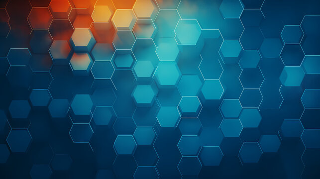 Blue abstract hexagon pattern, glowing medical wallpaper