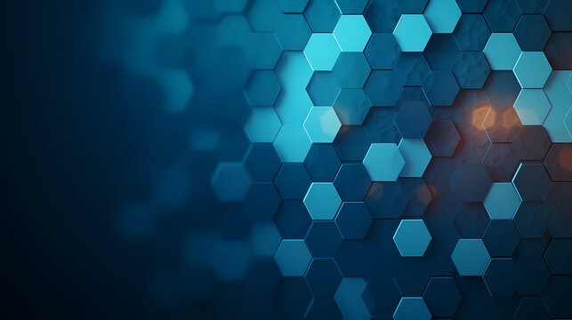 Blue abstract hexagon pattern, glowing medical wallpaper