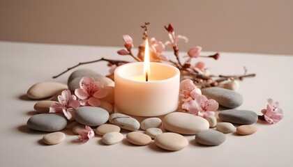 Fototapeta na wymiar candles and rose petals