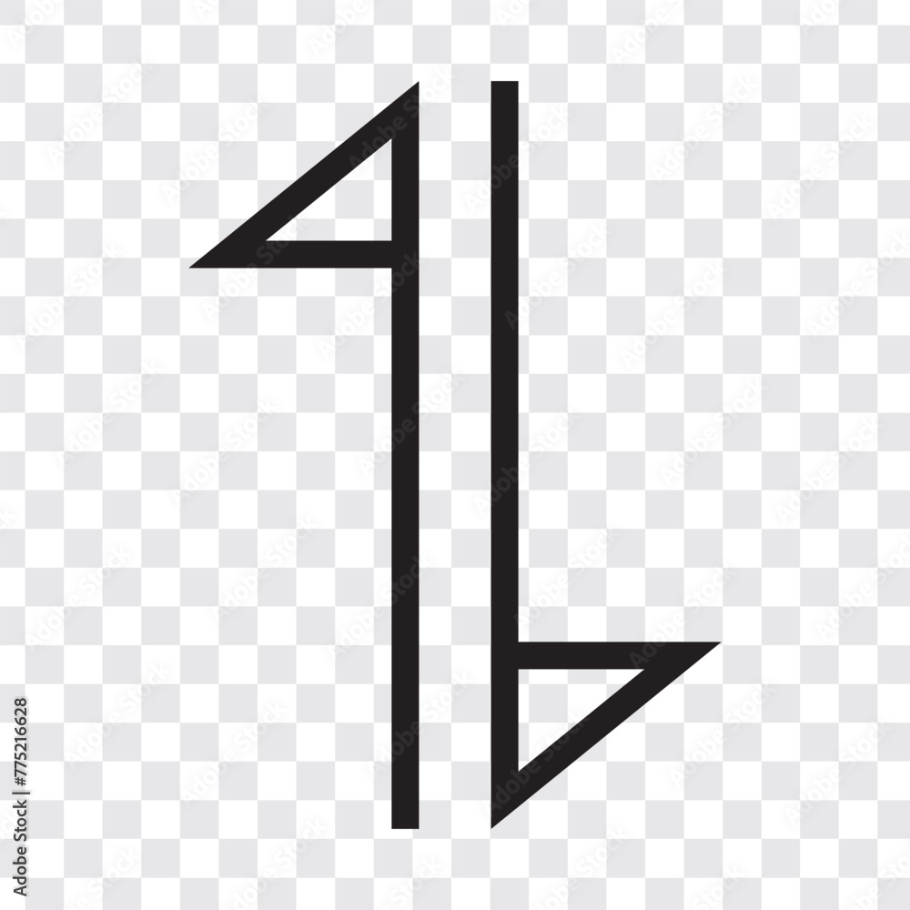 Aufkleber up and down arrows line icon. linear double arrow icon up and down direction. 11:11