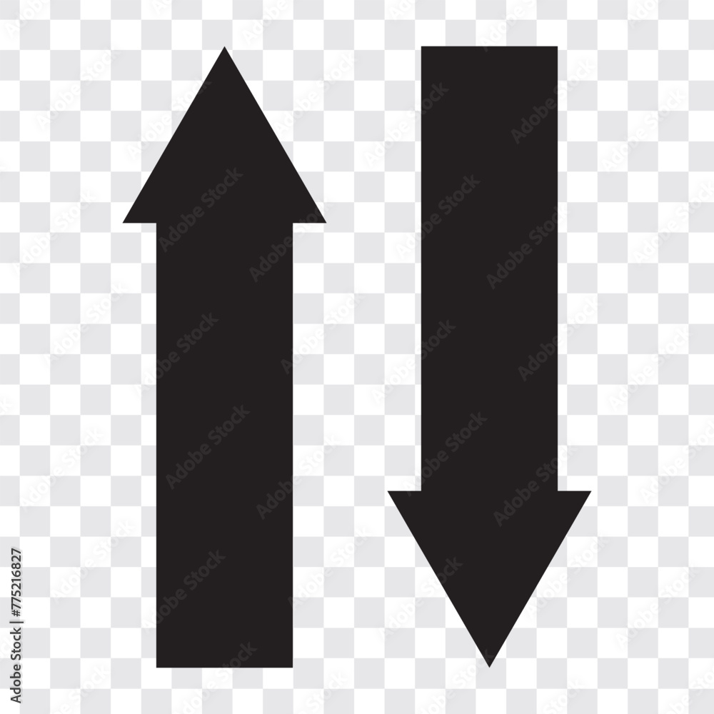 Poster arrow up and down icon. black down and up arrow icon set. 11:11