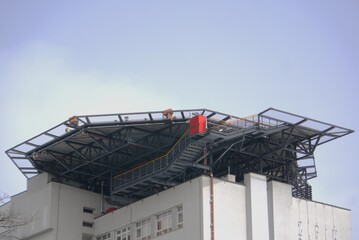 helipad on the roof of the building