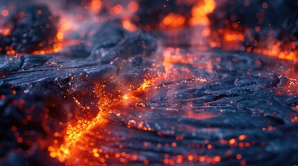 Ice floating in lava, solid color background, 4k, ultra hd