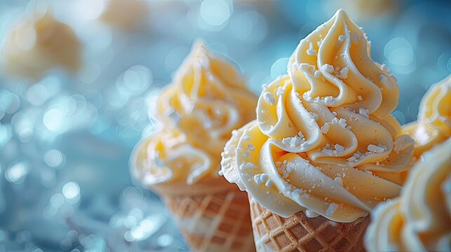 Ice that can be eaten like ice cream, solid color background, 4k, ultra hd
