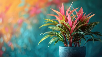 Plants that can change their color depending on a person's mood, solid color background, 4k, ultra hd - obrazy, fototapety, plakaty